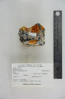 Woodruffite with Hydrozincite and Gunningite (47975600691).jpg