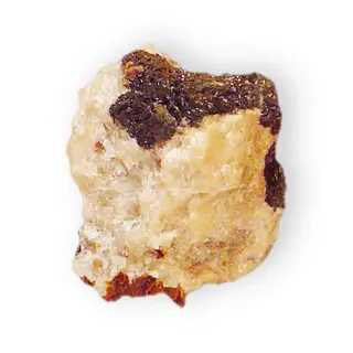 Hardystonite with franklinite Calcium zinc silicate Franklin, Sussex County, New Jersey 2773.jpg