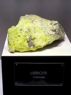 Hillman Hall of Minerals and Gems - Liebigite.jpg