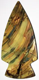 Polished "morrisonite jasper" arrowhead (Oregon, USA) 2.jpg