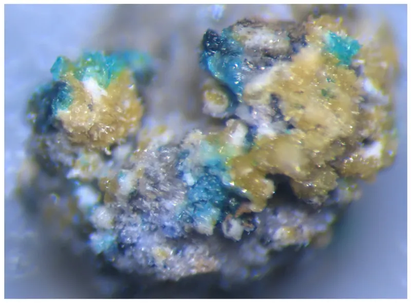 Blue crystals of polyarsite.png