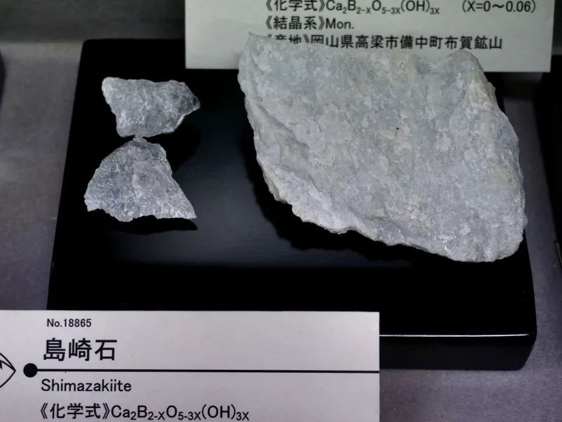 Shimazakiite displayed at Mining Museum of Akita University.jpg