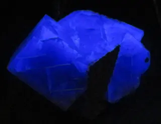 Museo di mineralogia, pietre fluorescenti, agrellite.JPG