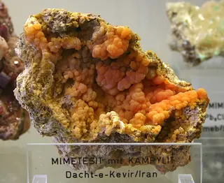 Mimetesit mit Kampylit - Mineralogisches Museum Bonn (7276).jpg