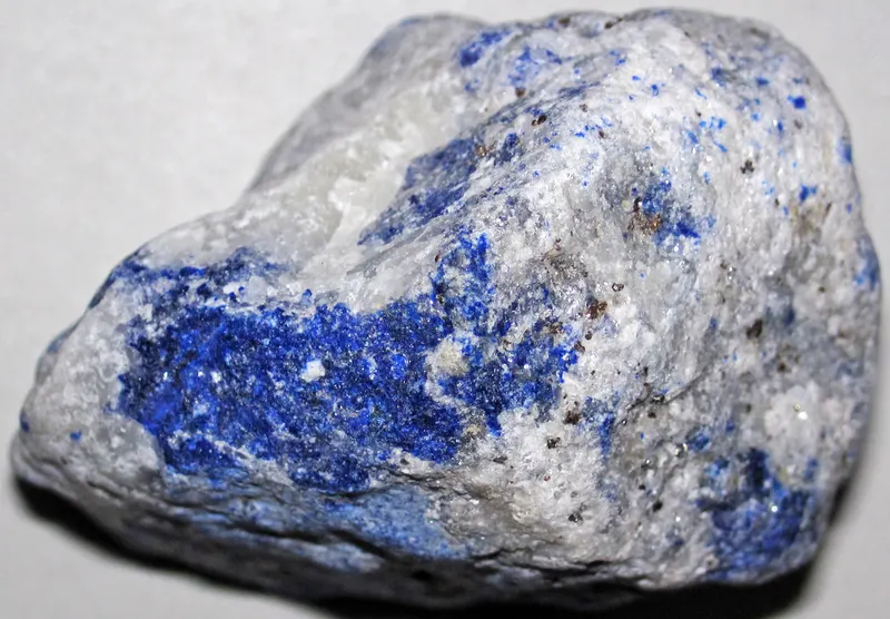 Lazuritic-pyritic marble (Sar-e-Sang Deposit, Sakhi Formation, Precambrian, 2.4-2.7 Ga (?); Sar-e-Sang Mining District, Hindu-Kush Mountains, Afghanistan) 2.jpg