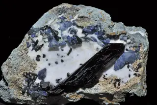 Benitoite, neptunite, joaquinite-(Ce), djurleite, natrolite, serpentine.jpg