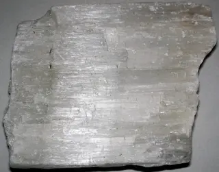 Satin spar gypsum (Cropwell Bishop Formation, Lower Triassic; near Derby, England) 1.jpg