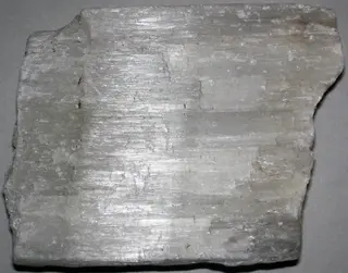 Satin spar gypsum (Cropwell Bishop Formation, Lower Triassic; near Derby, England) 2.jpg