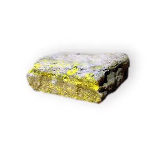 Tyuyamunite on limestone Hydrous calcium uranyl-vanadate Grants Lalencia County New Mexico 1612.jpg